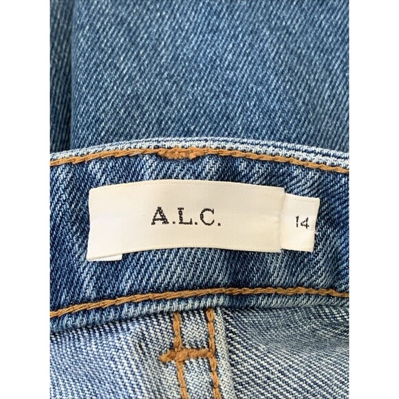 A.L.C. Jeans Abbott 11 High Rise Women's Relaxed Straight Leg Denim Blue Size 14 - Picture 10 of 13